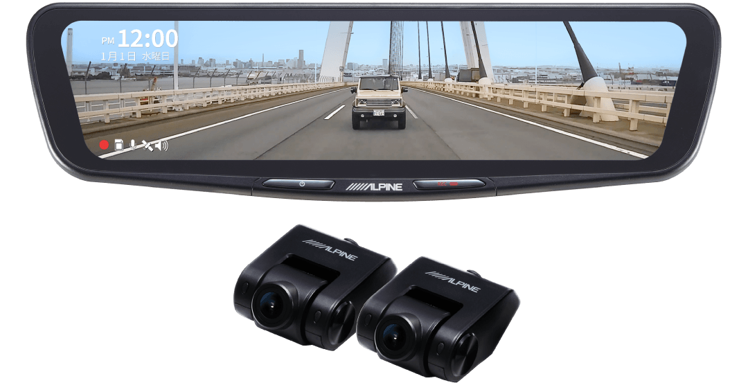 ドライブレコーダー搭載 12型デジタルミラー［車内用リアカメラ］ DVR-DM1200A2-IC