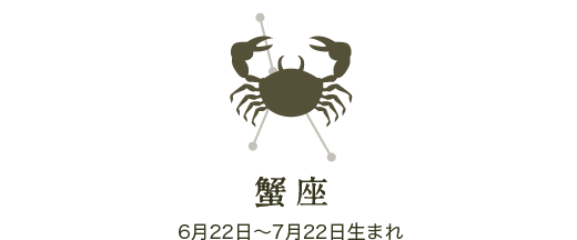 蟹座　6月22日〜7月22日生まれ