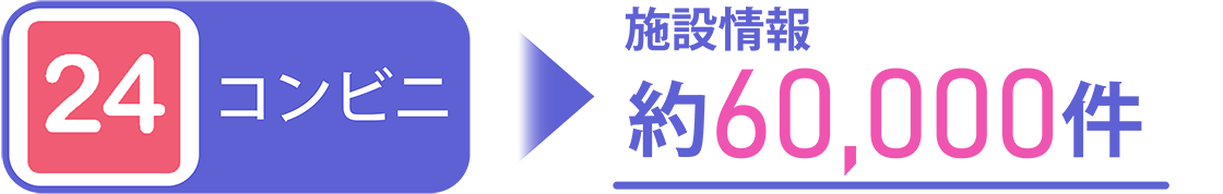 コンビニ → 施設情報 約60,000件