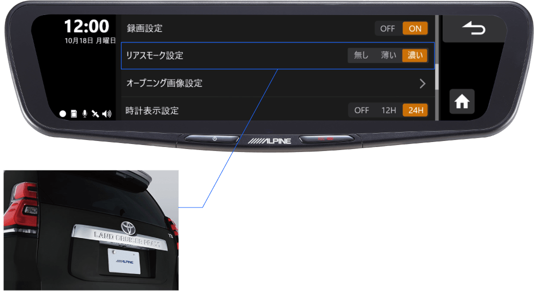 ドライバーを配慮したタッチ操作