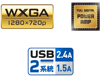 WXGA / POWER AMP / USB2系統 1.5A 2.4A