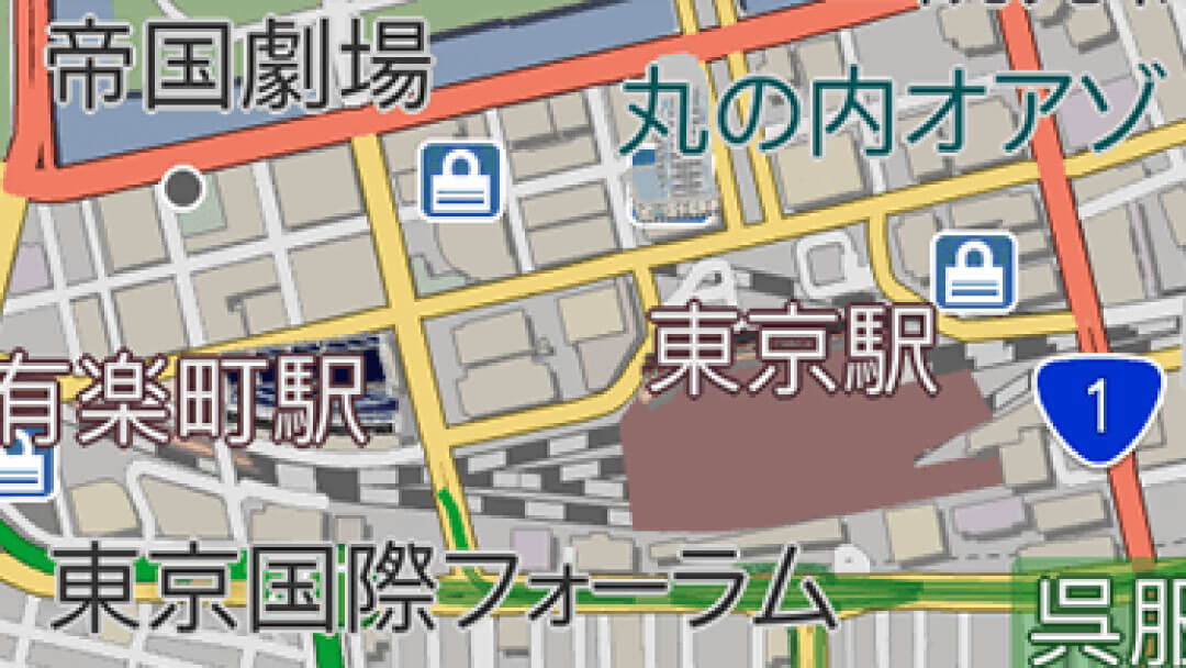 読みやすく、施設ごとに異なる色でわかりやすい文字。