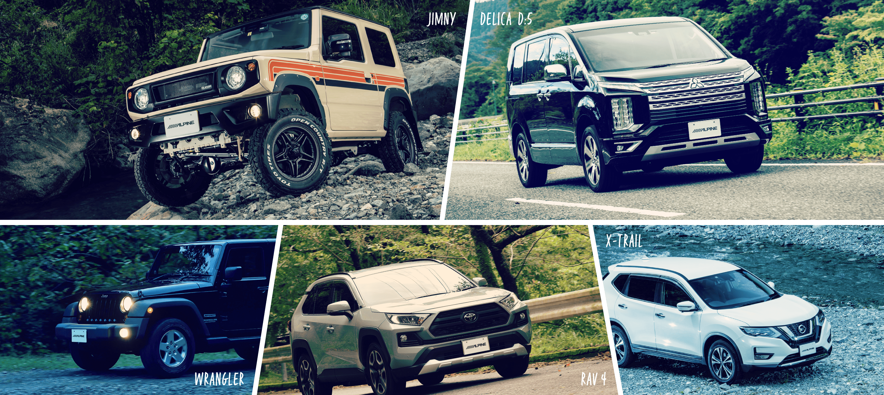 JIMNY / DELICA D:5 / WRANGLER / RAV4 / X-TRAIL