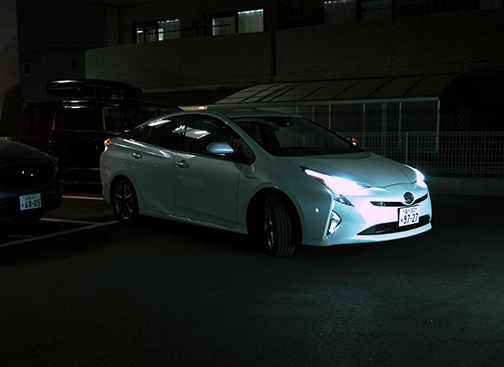 暗闇での駐車