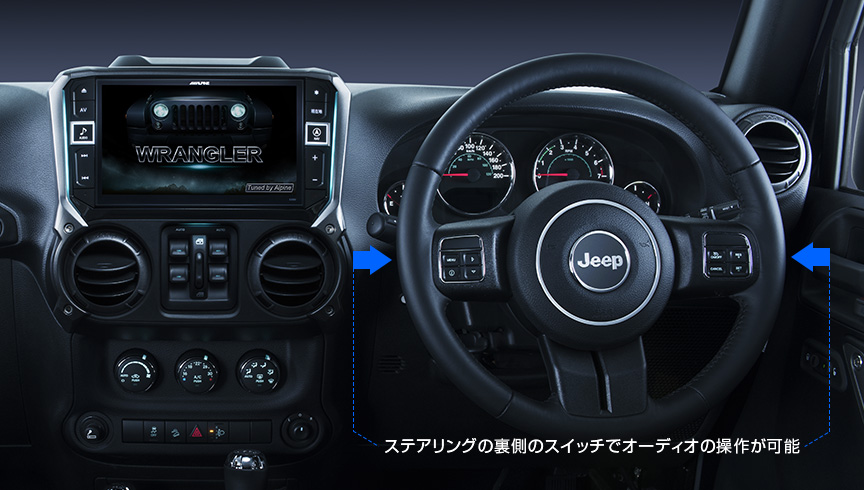 ステアリングの裏側のスイッチでオーディオの操作が可能::画像