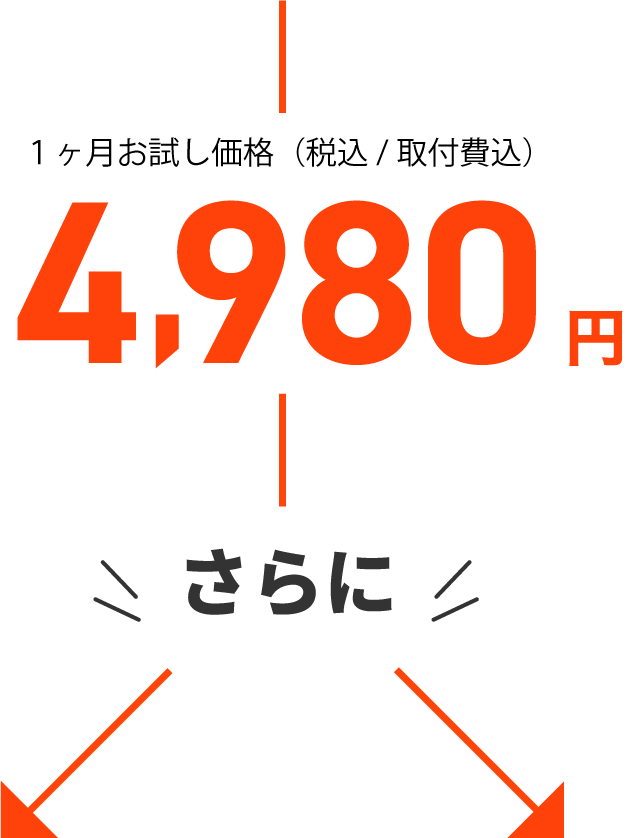 一ヶ月お試し価格4,980円