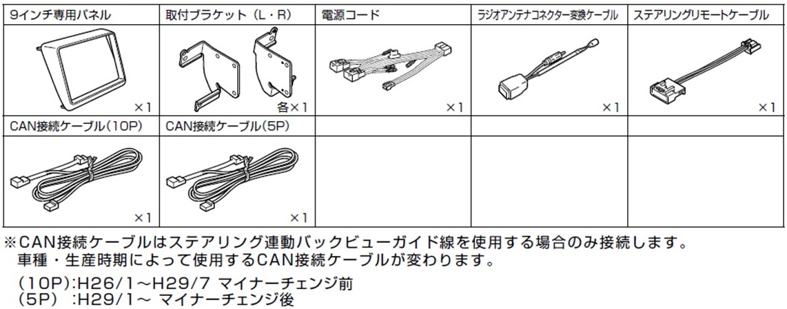 ヴォクシー/ノア/エスクァイア専用 9型カーナビ ビッグX取付けキット